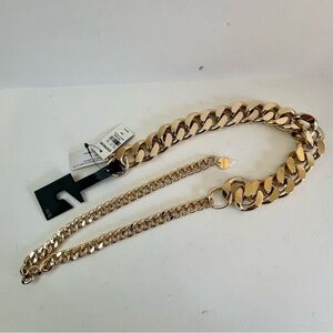 NWT Thick Chainlink Belt Gold 39” Adjustable Express Women Chunky